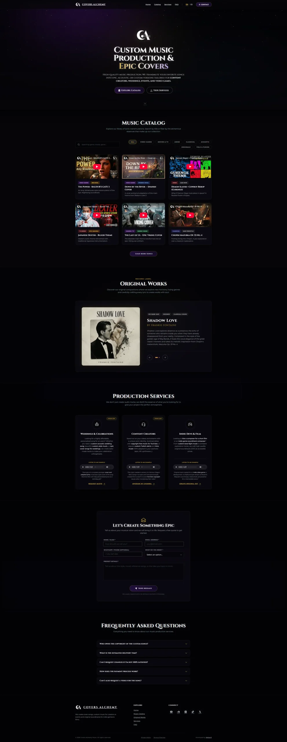 Proyecto Covers Alchemy - Producción Musical